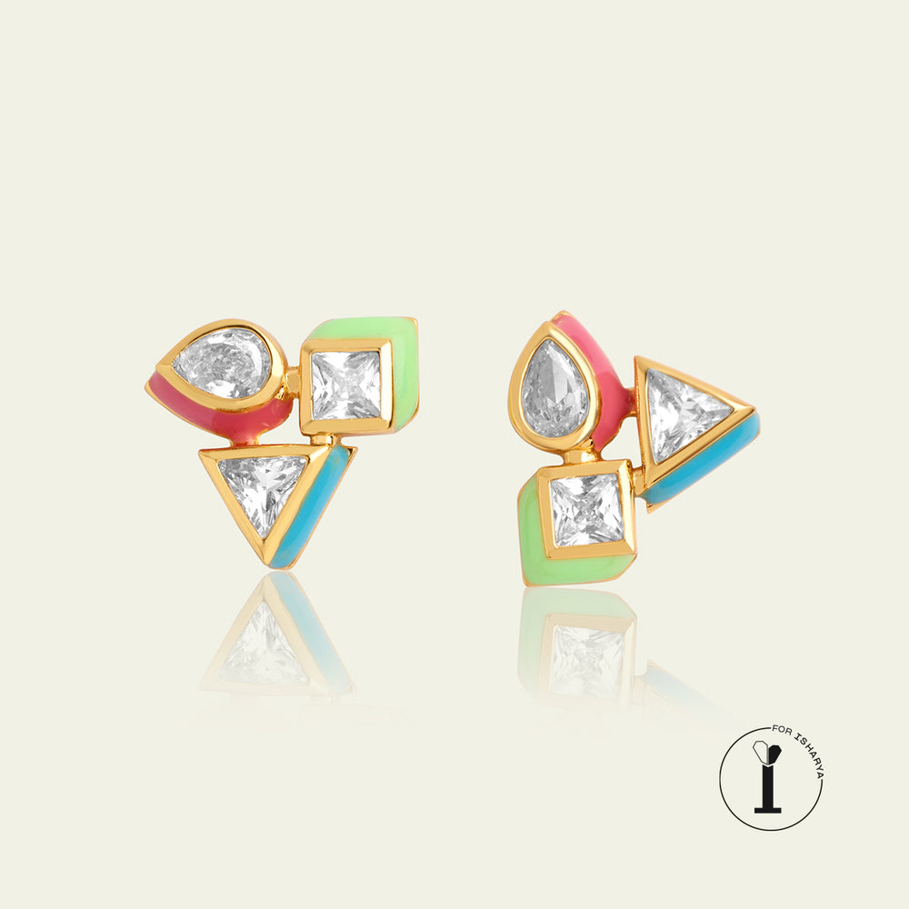 Multicolour Geometric Studs