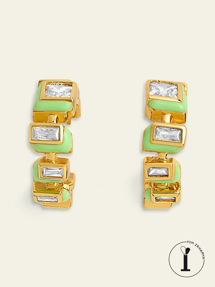 Green Enamel Hoops