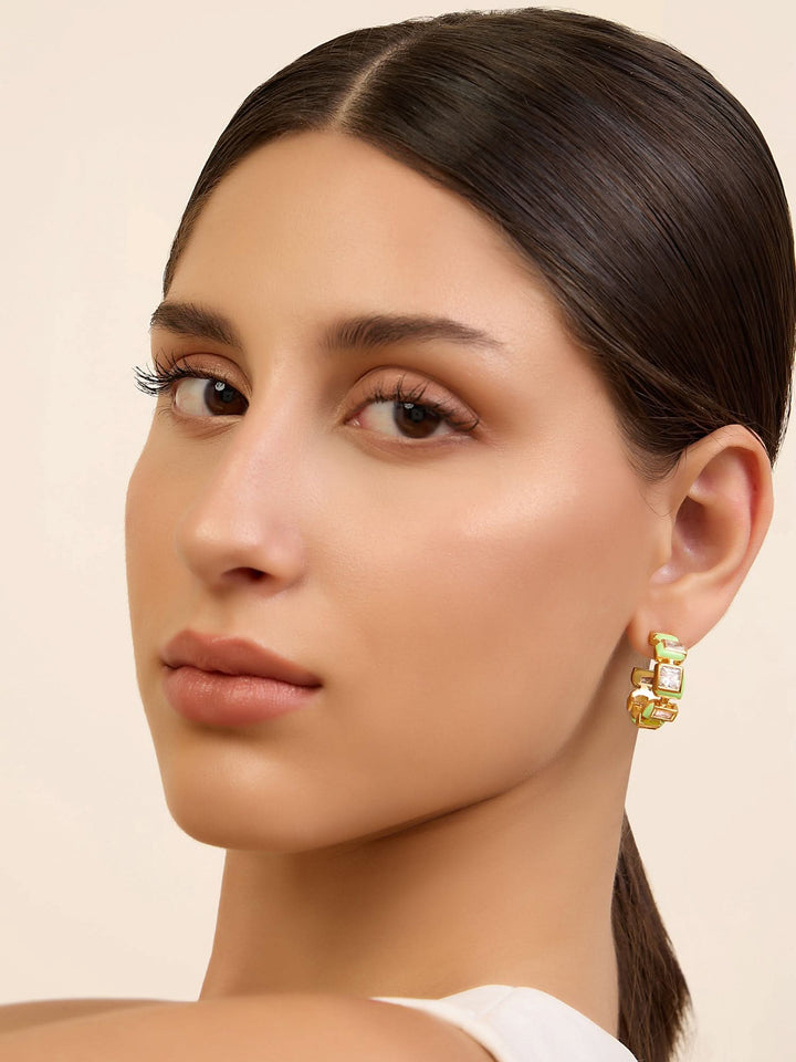 Green Enamel Hoops