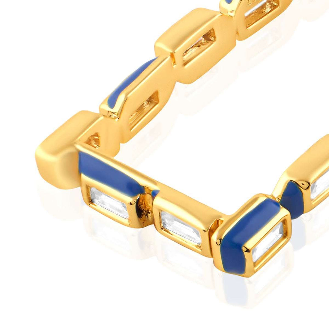 Square Blue Enamel Hoops