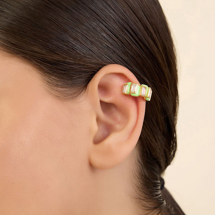 Anushree Sardesai Green Enamel Ear Cuff