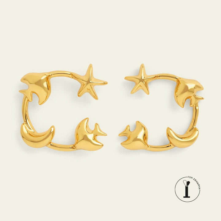 Nilu Thapa Aqua Gold Hoops