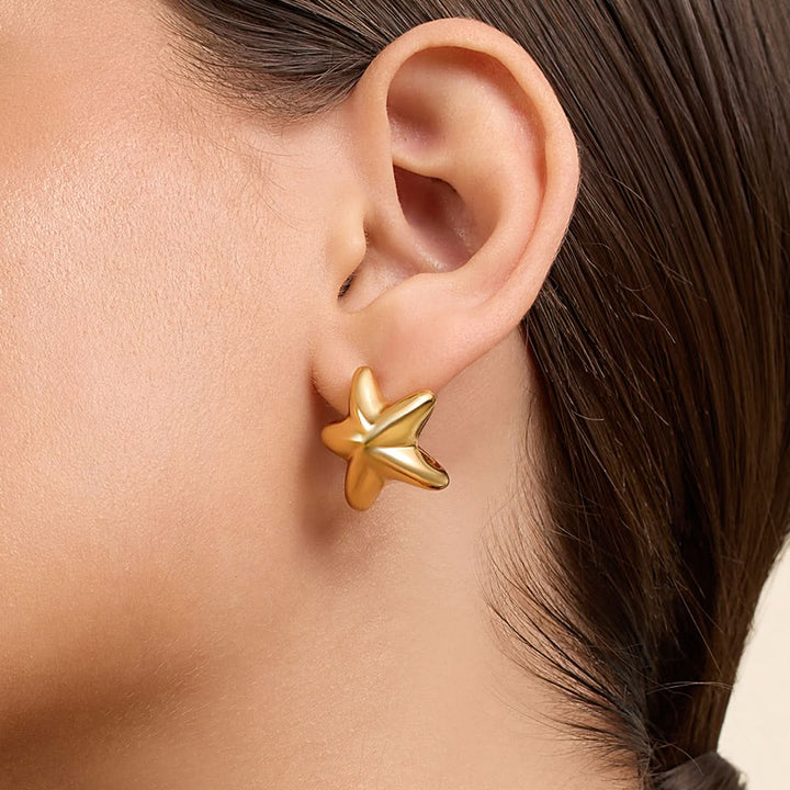 Shruti Hassan Gold Star Studs