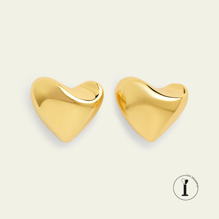 Maxi Gold Heart Studs 