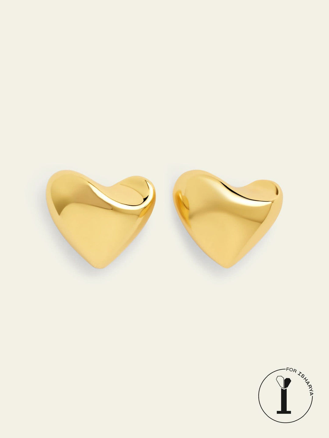 Maxi Gold Heart Studs