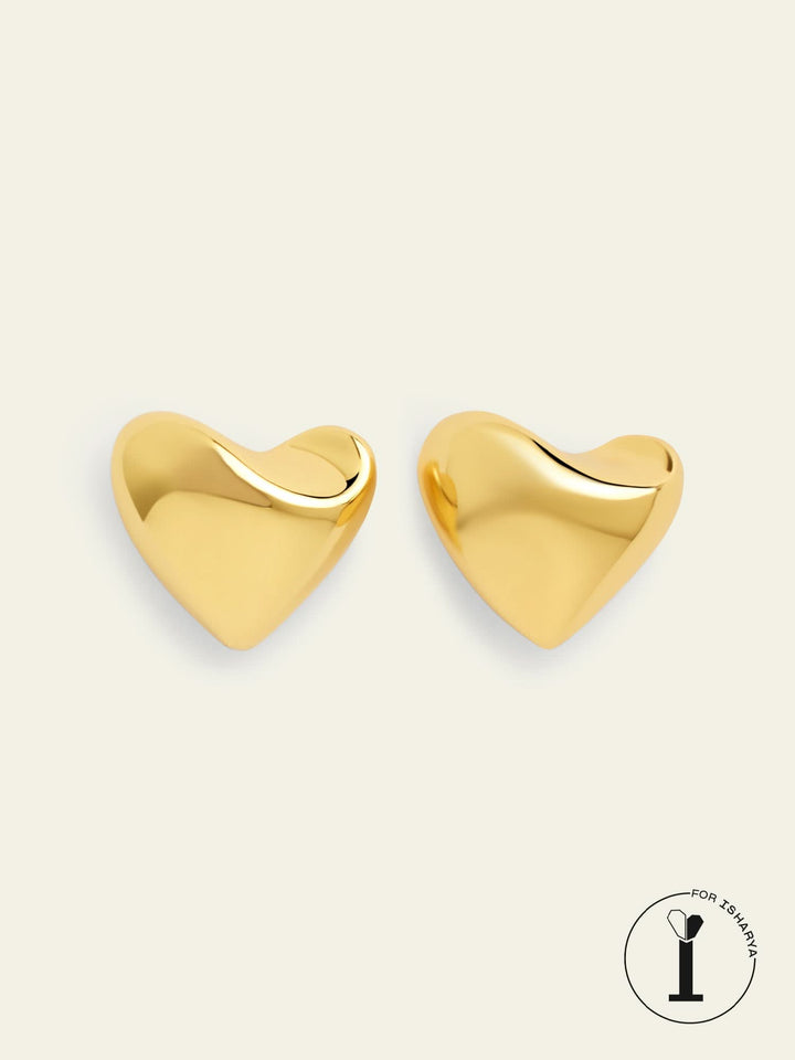 Maxi Gold Heart Studs