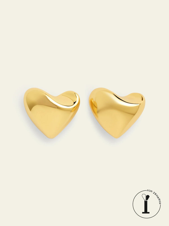 Sonam Babani Maxi Gold Heart Studs