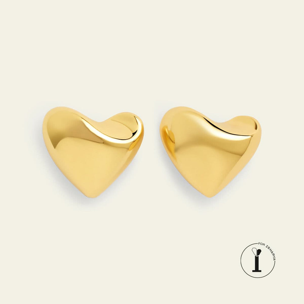 Sonam Babani Maxi Gold Heart Studs