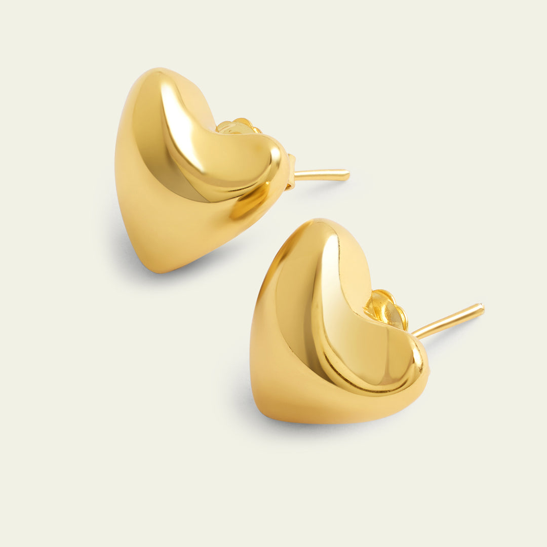 Maxi Gold Heart Studs 