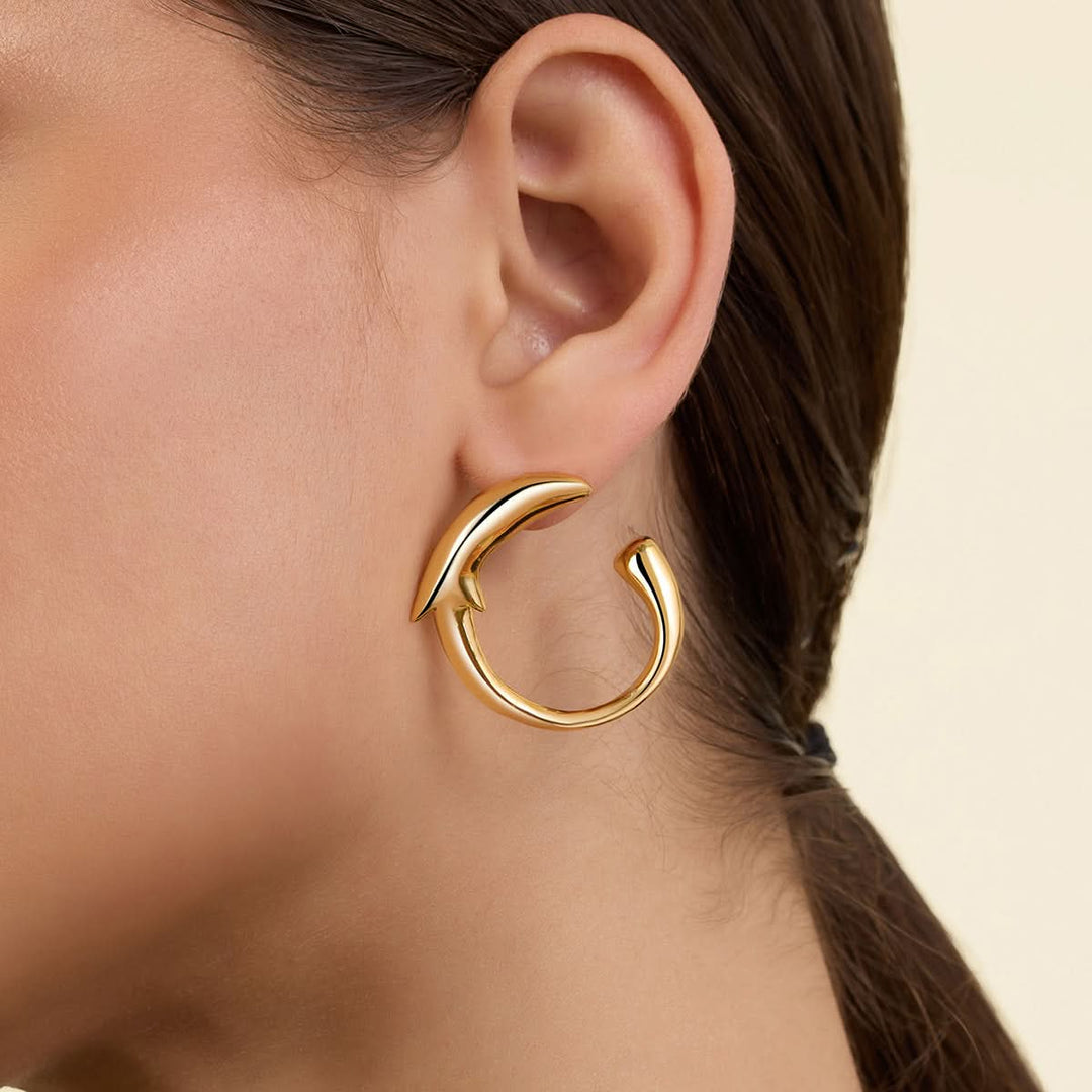 Buy Gold Dolphin Hoops Online - Main Image