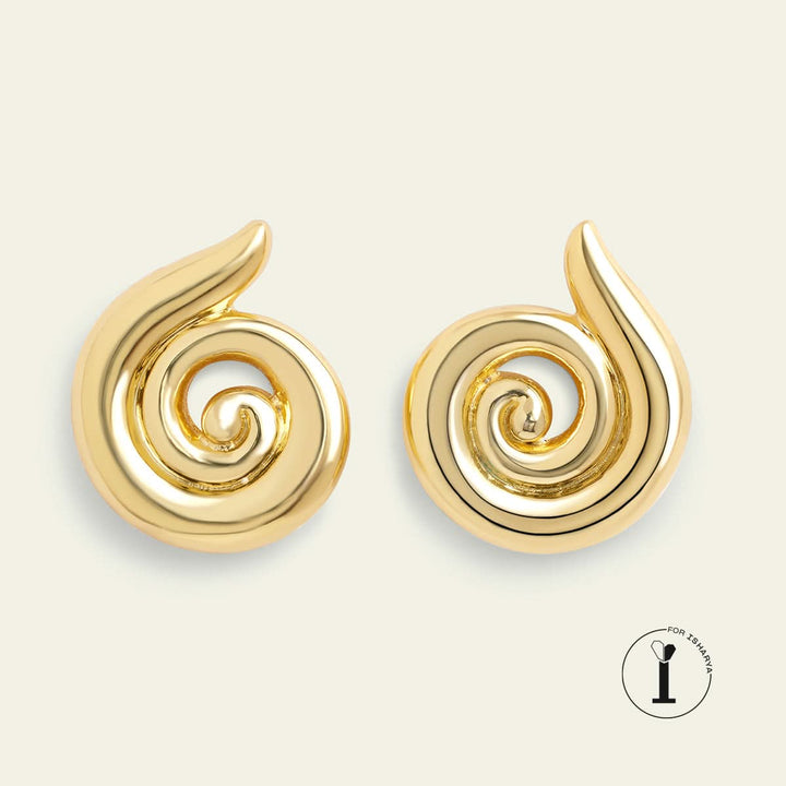 Sharvari Wagh Gold Shell Studs