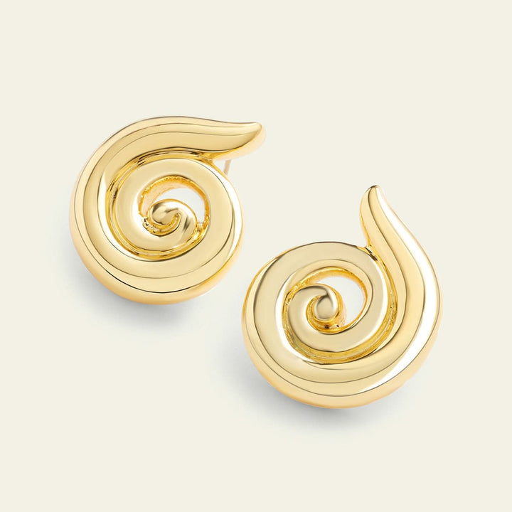 Sharvari Wagh Gold Shell Studs