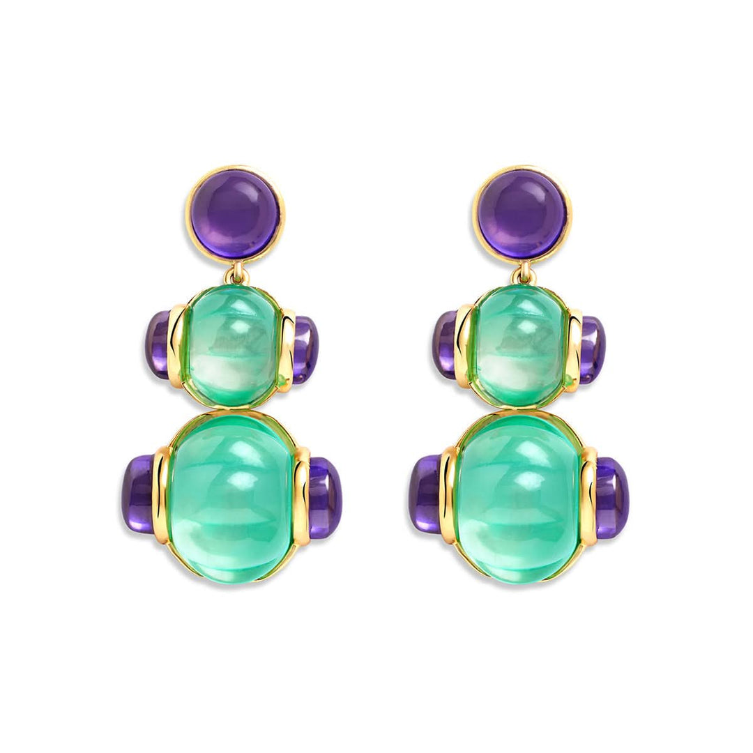 Aqua Amethyst Earrings