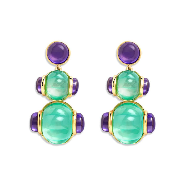 Aqua Amethyst Earrings