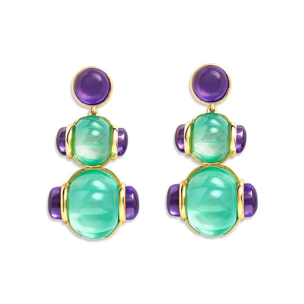 Dia Mirza Aqua Amethyst Earrings