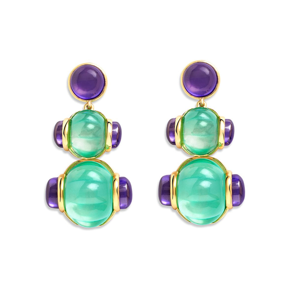 Aqua Amethyst Earrings