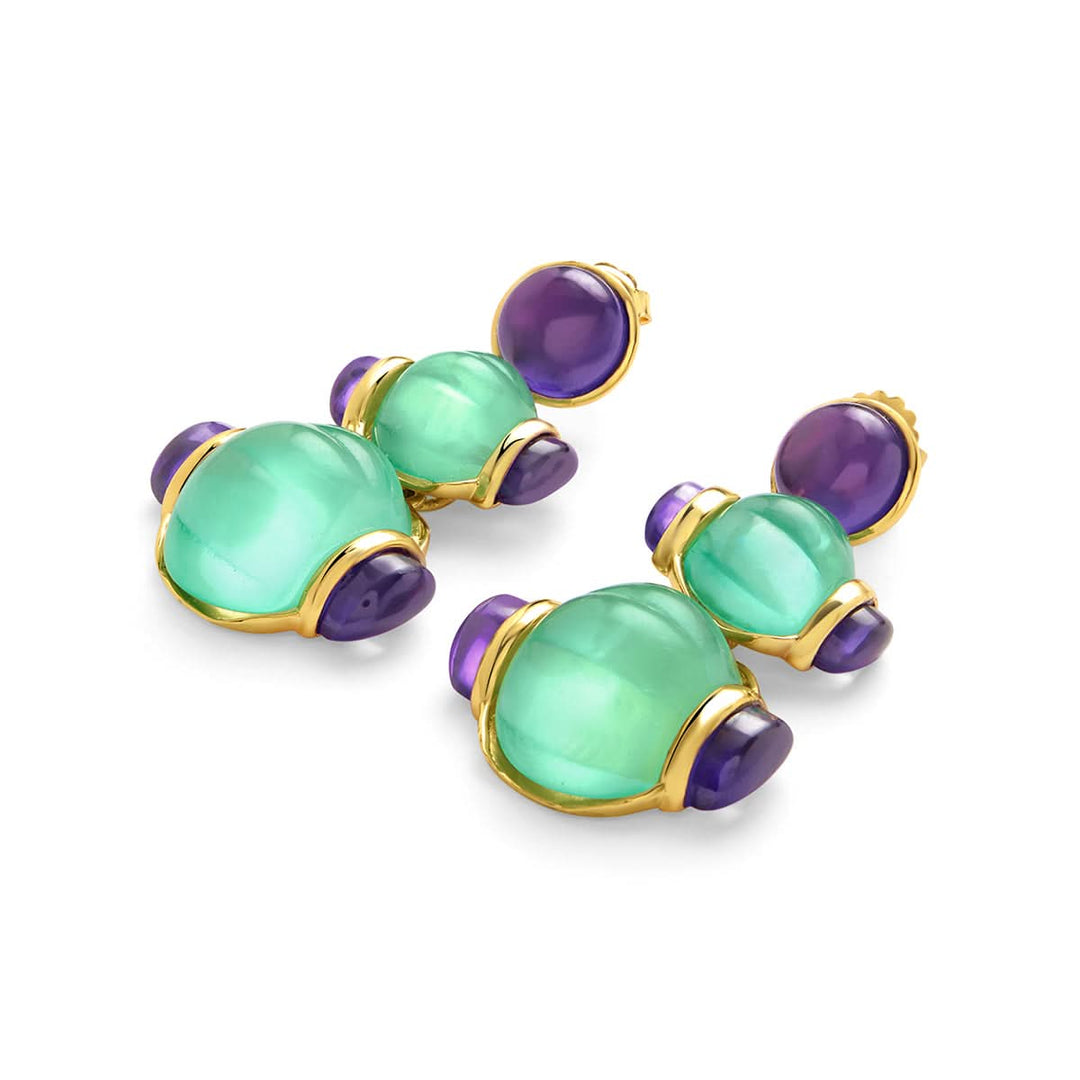 Aqua Amethyst Earrings