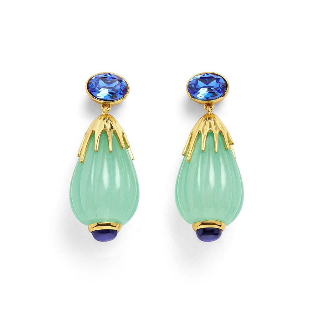 Blue Corundum Drop Earrings