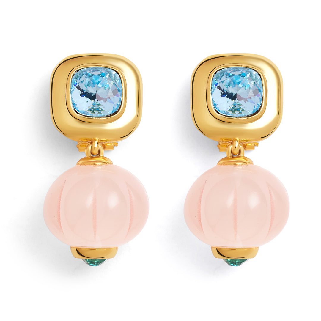 Pink Aquamarine Earrings 
