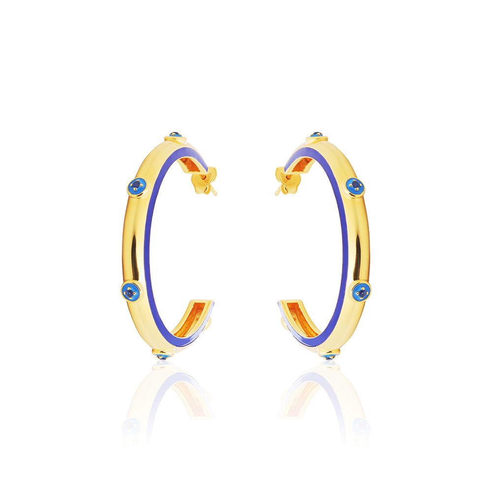 Evil Eye Gold Hoops