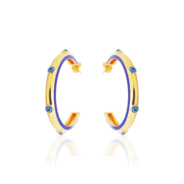 Evil Eye Gold Hoops