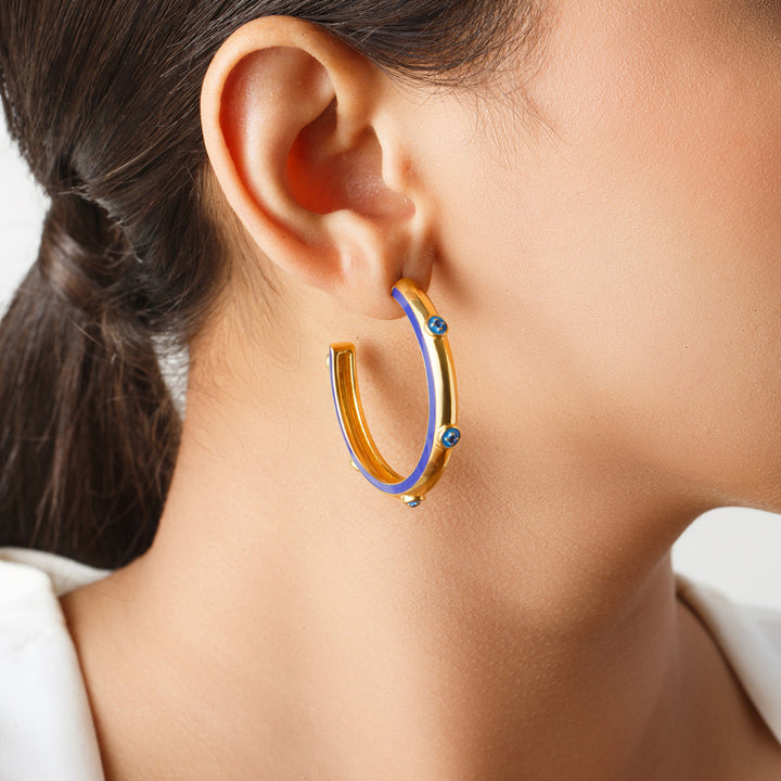 Evil Eye Gold Hoops