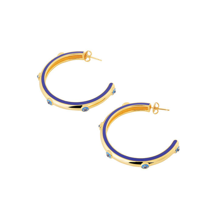 Evil Eye Gold Hoops