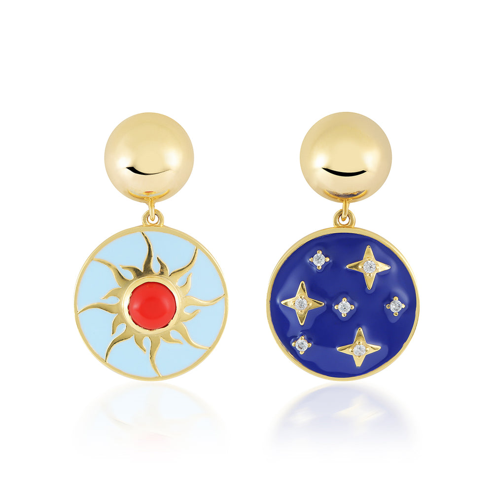 Reversible Sun & Stars Earrings