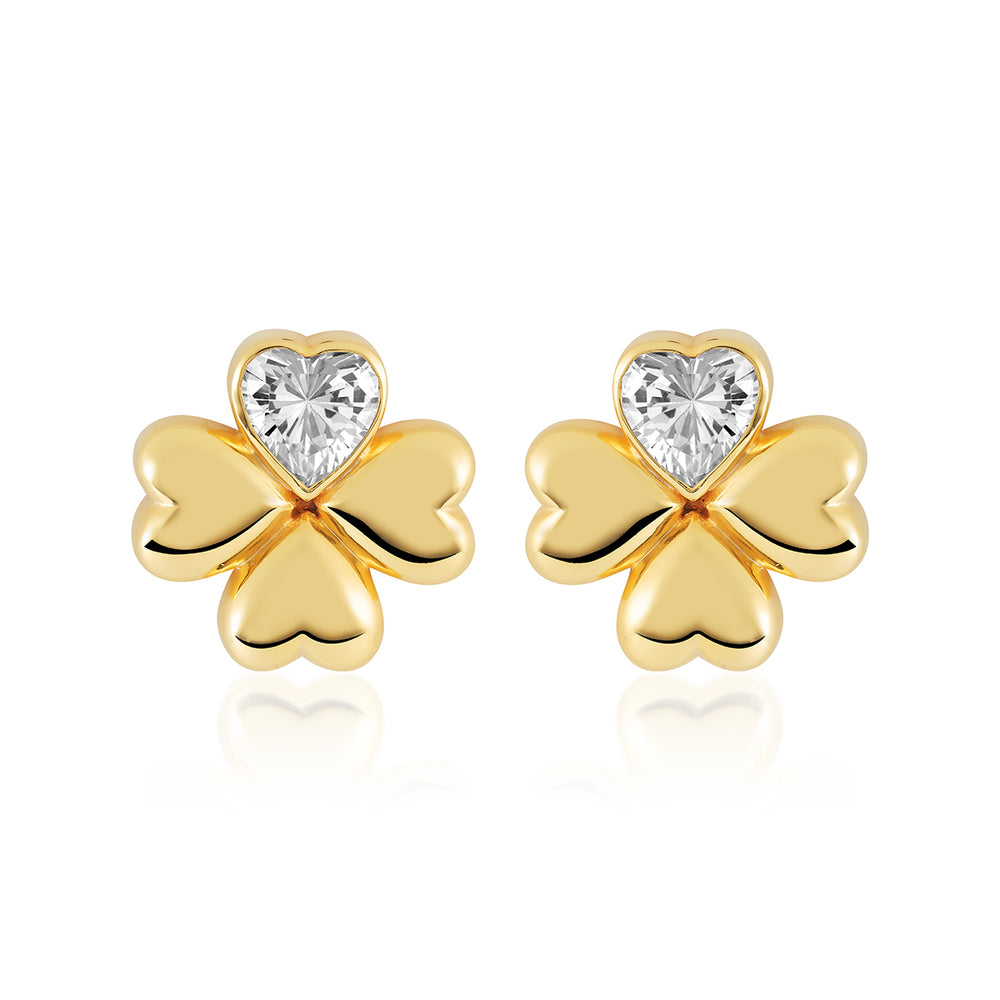 Gold Clover Earrings