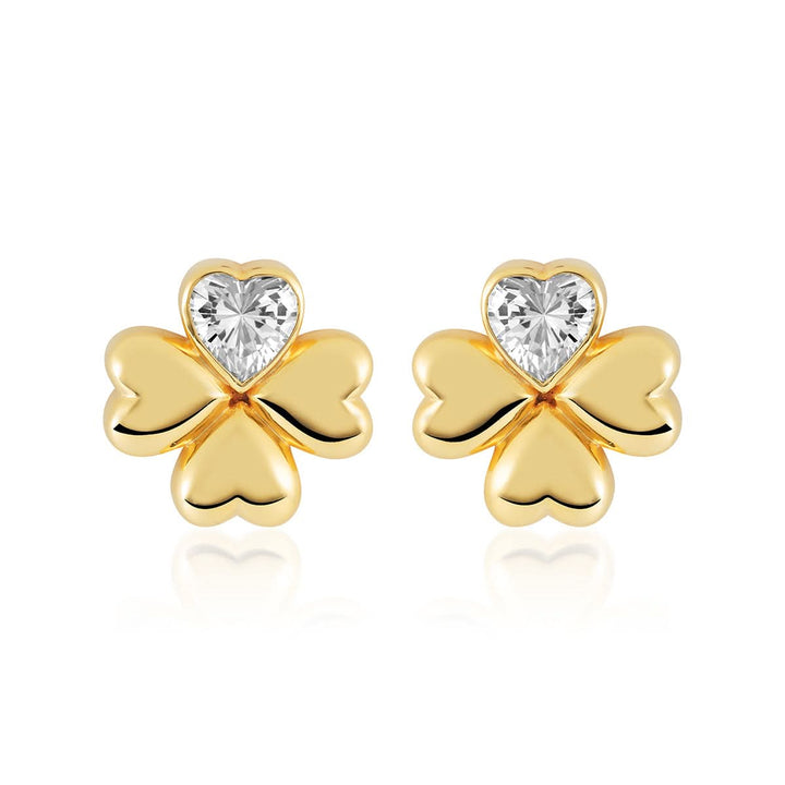Gold Clover Earrings