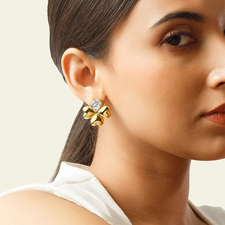 Gold Clover Earrings