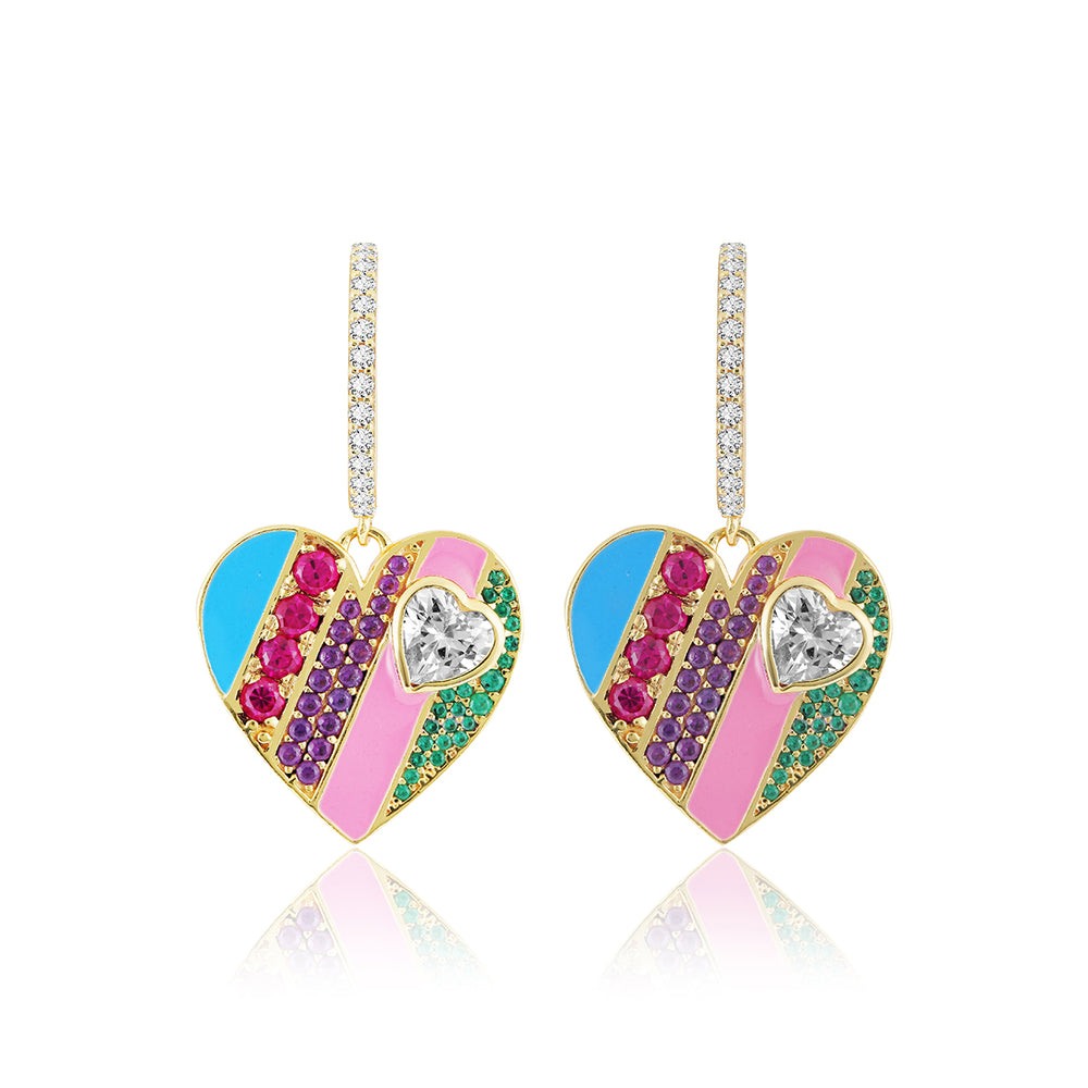 Rainbow Heart Earrings