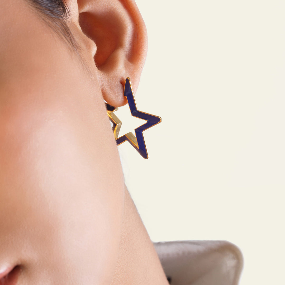 Blue Star Earrings