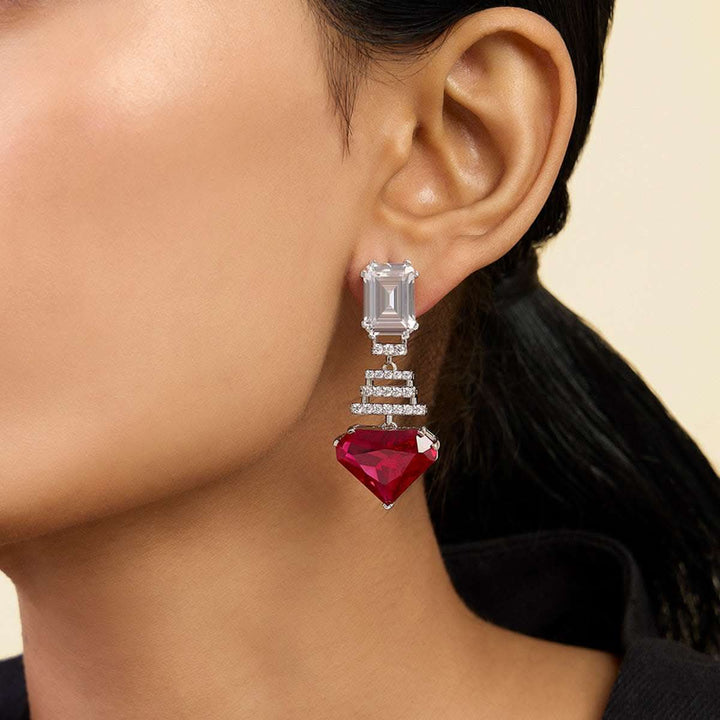Ruby Corumdum Drop Earrings