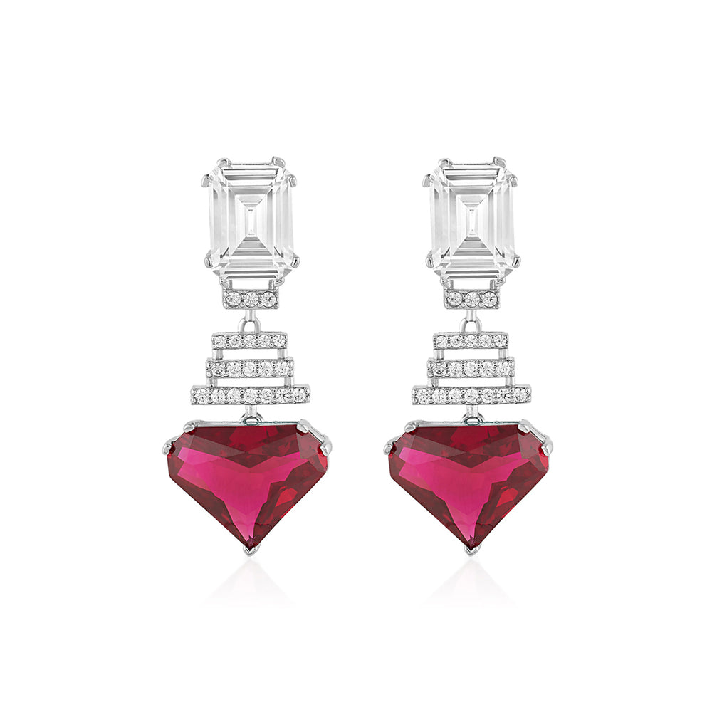 Ruby Corumdum Drop Earrings