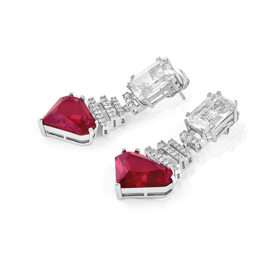 Ruby Corumdum Drop Earrings