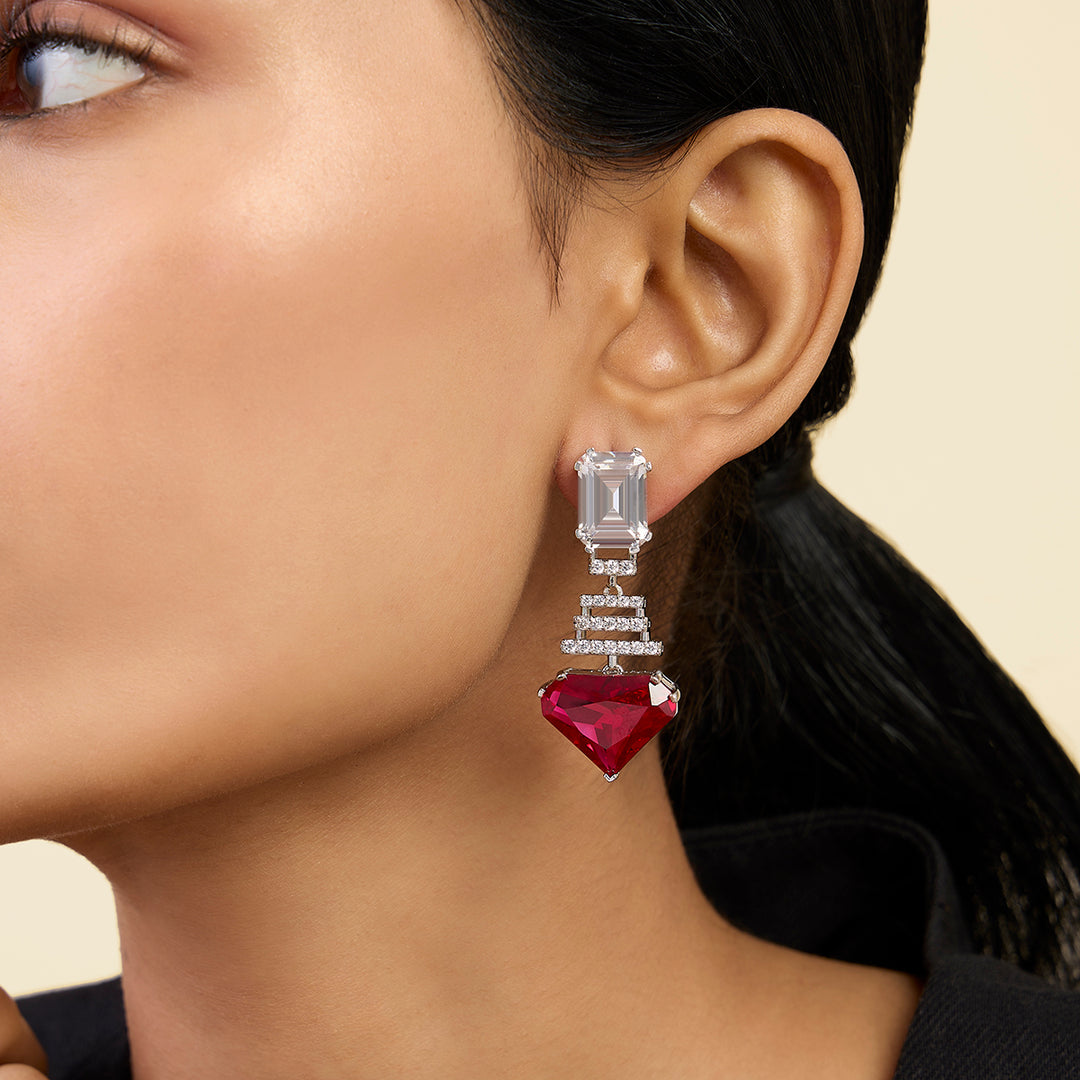 Ruby Corumdum Drop Earrings