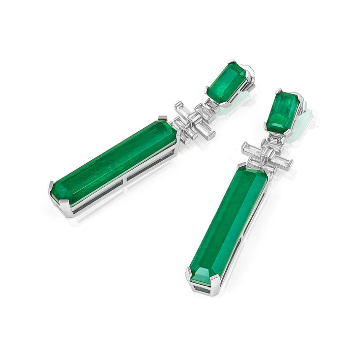 Doublet Dark Emerald Dangler Earrings