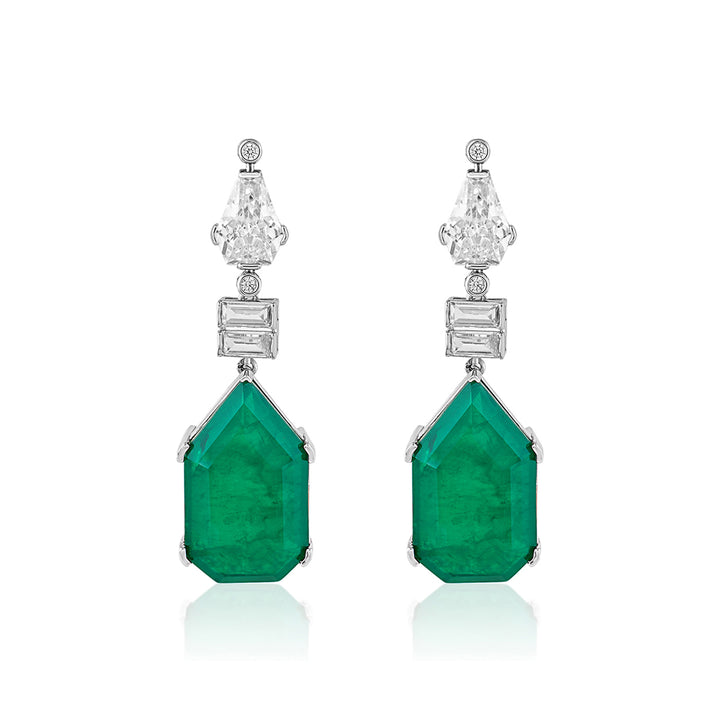 Doublet Dark Emerald Drop Earrings