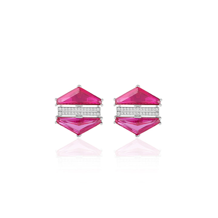 Ruby Corumdum & Pink Tourmaline Earrings