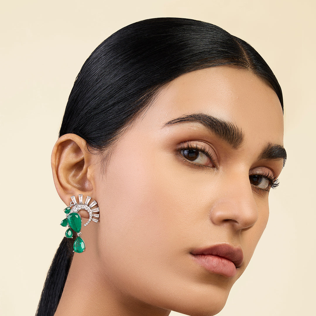 Mor Emerald Statement Studs