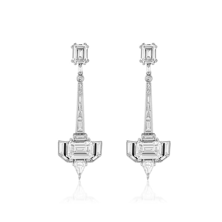 Luxe Enamel CZ Dangler Earrings