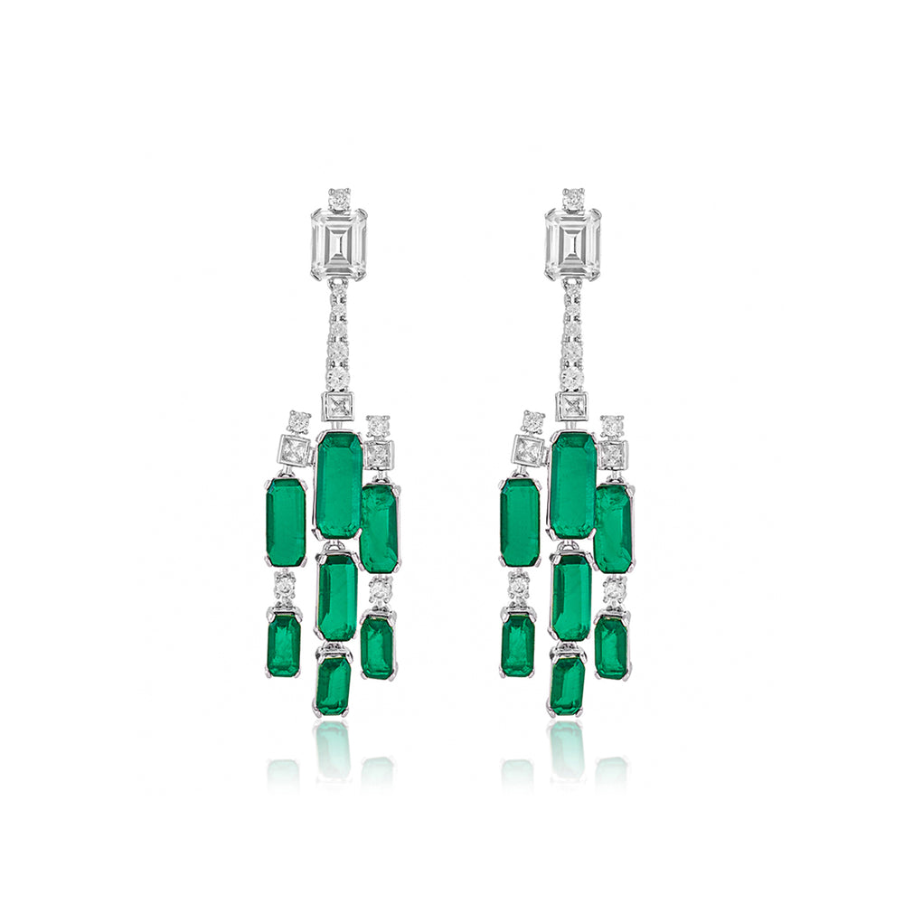 Doublet Dark Emerald Drop Danglers