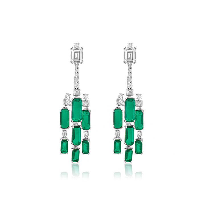 Doublet Dark Emerald Drop Danglers