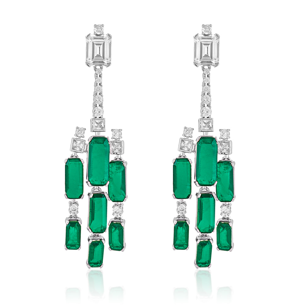 Doublet Dark Emerald Drop Danglers