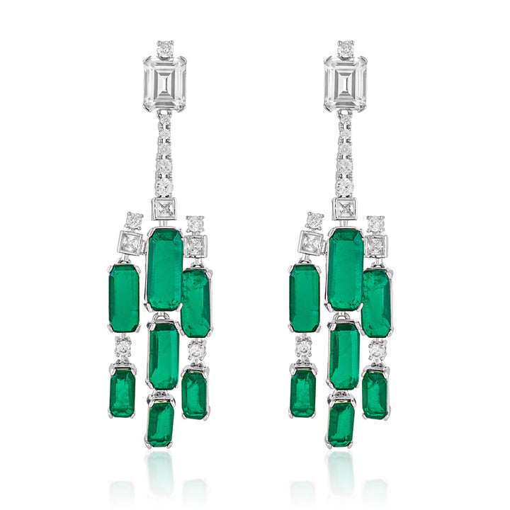 Doublet Dark Emerald Drop Danglers