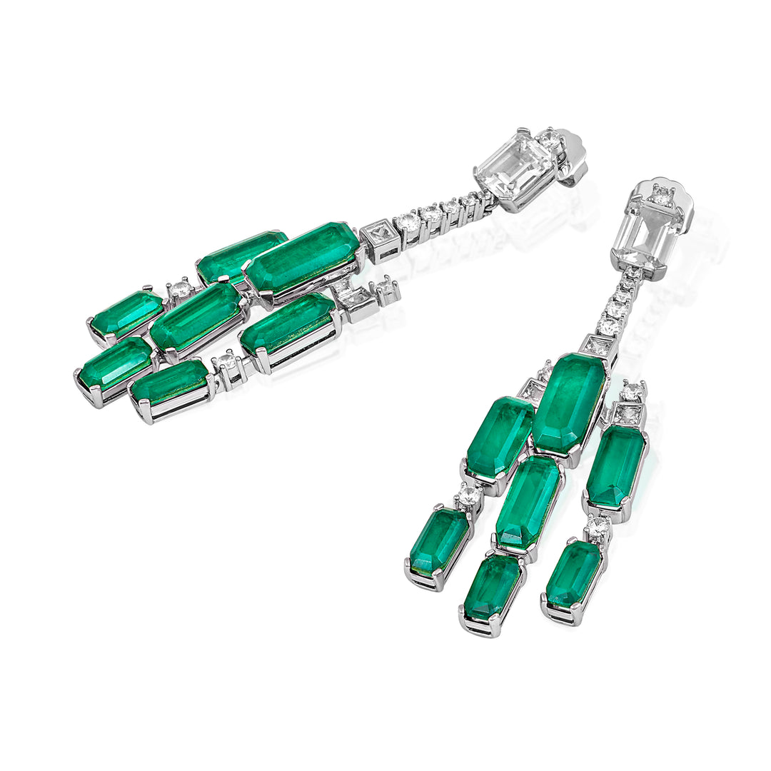 Doublet Dark Emerald Drop Danglers
