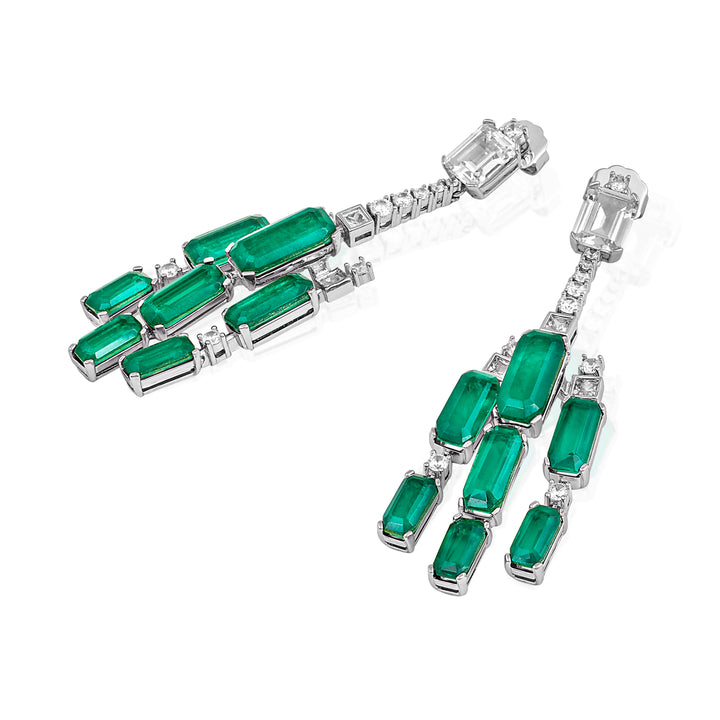 Doublet Dark Emerald Drop Danglers