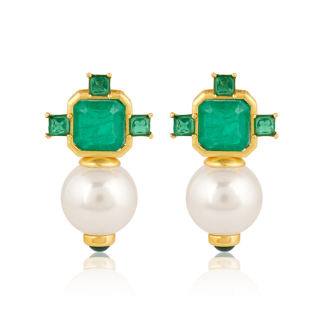 Emerald Elegance Libra Earrings