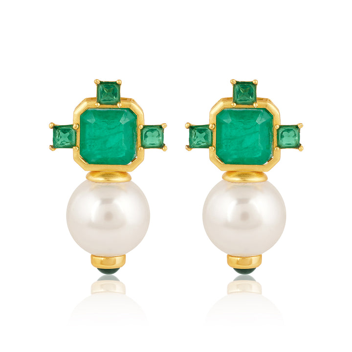 Emerald Elegance Libra Earrings